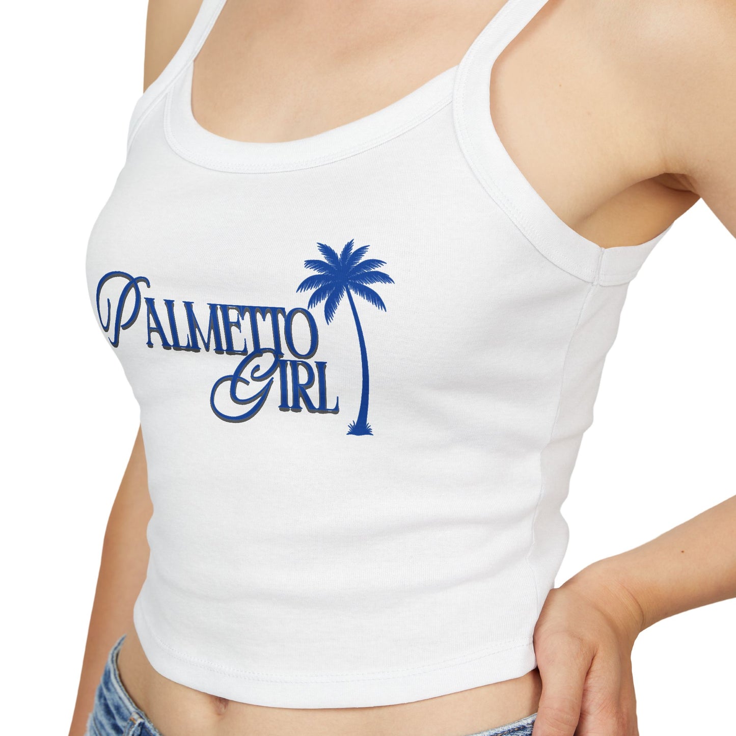 Palmetto Girl Tank Top — Palm Tree Beach Crop Camisole