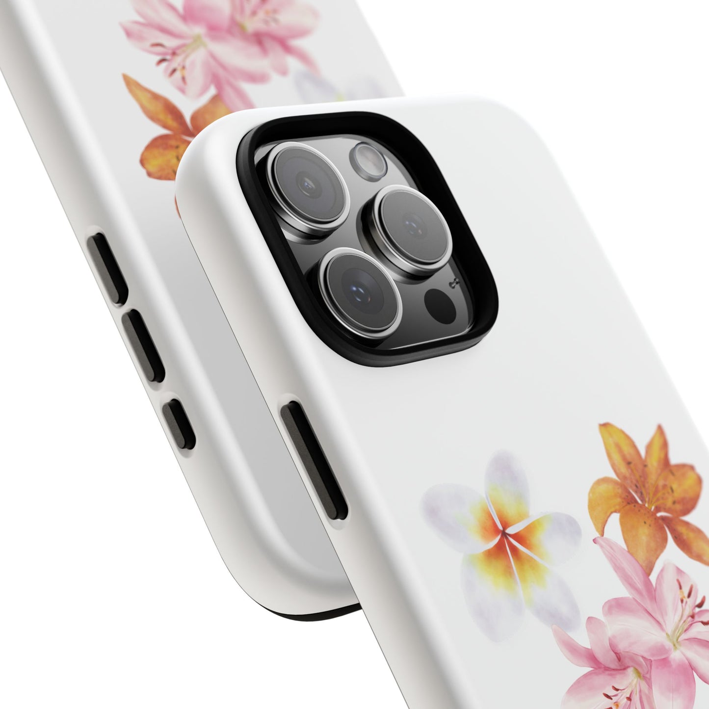 Floral Trio Tough Case — Pink & Orange Lily Phone Protector