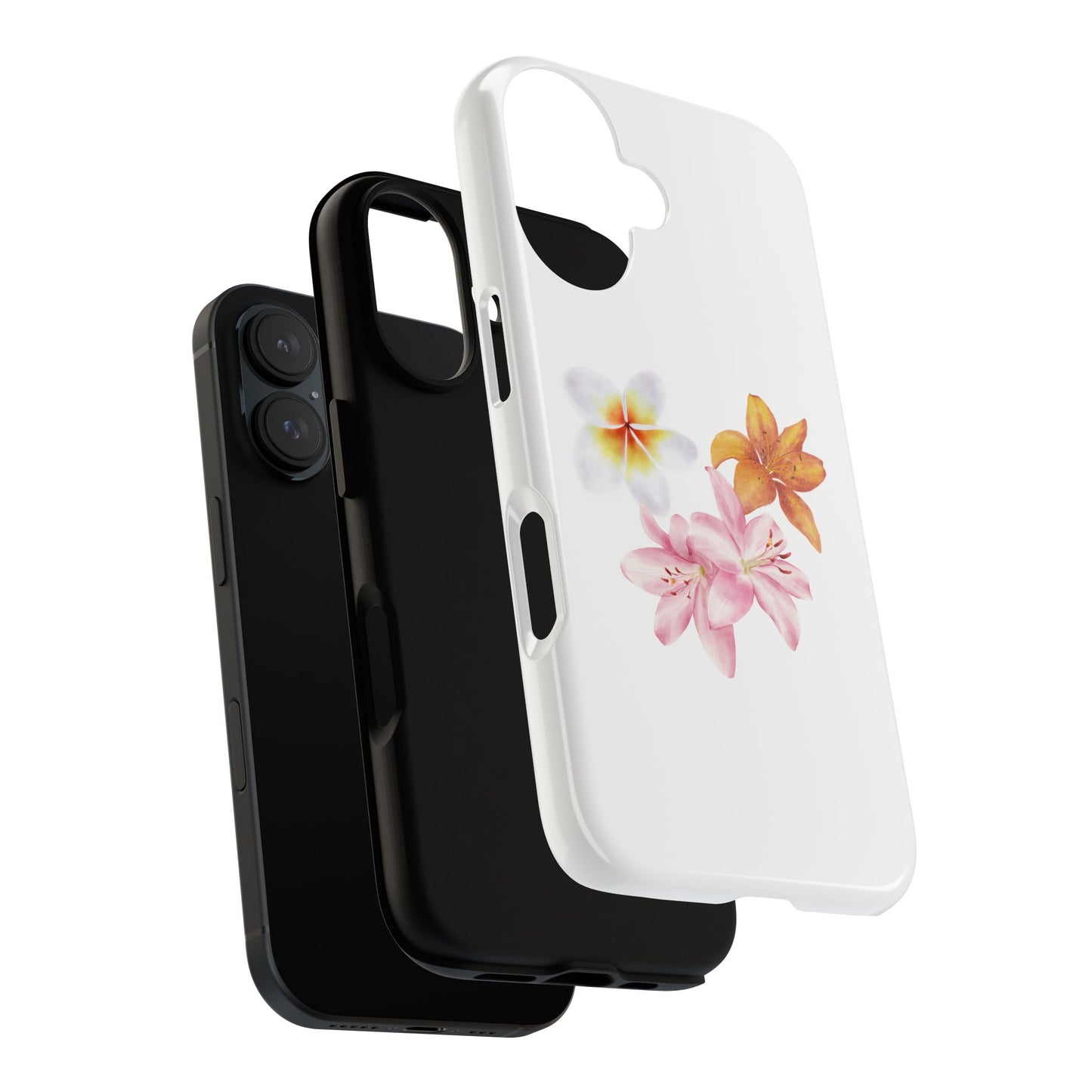 Floral Trio Tough Case — Pink & Orange Lily Phone Protector