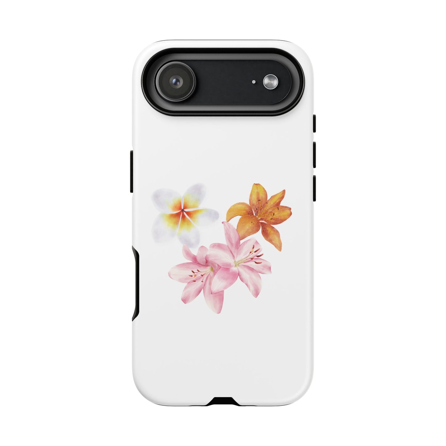 Floral Trio Tough Case — Pink & Orange Lily Phone Protector