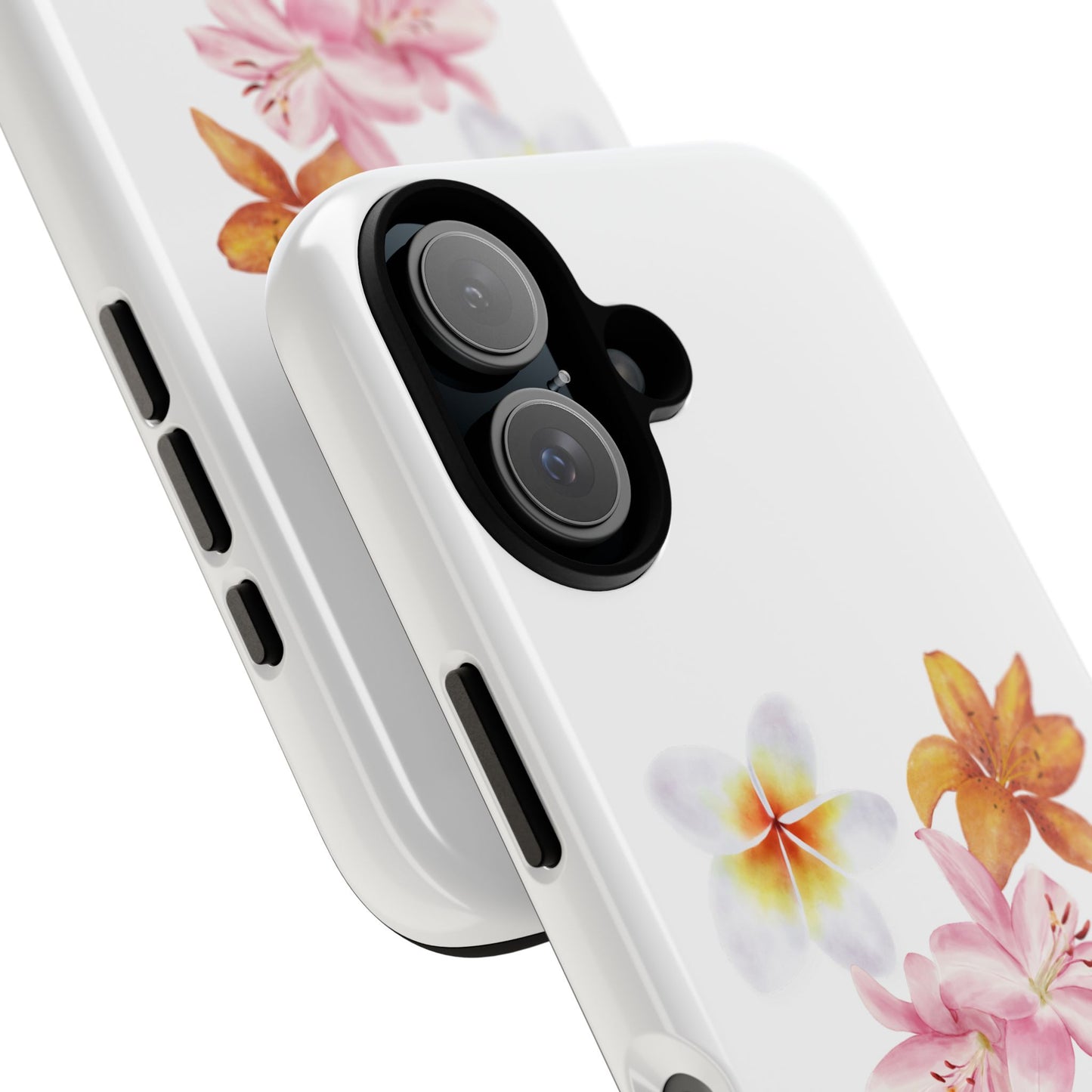 Floral Trio Tough Case — Pink & Orange Lily Phone Protector