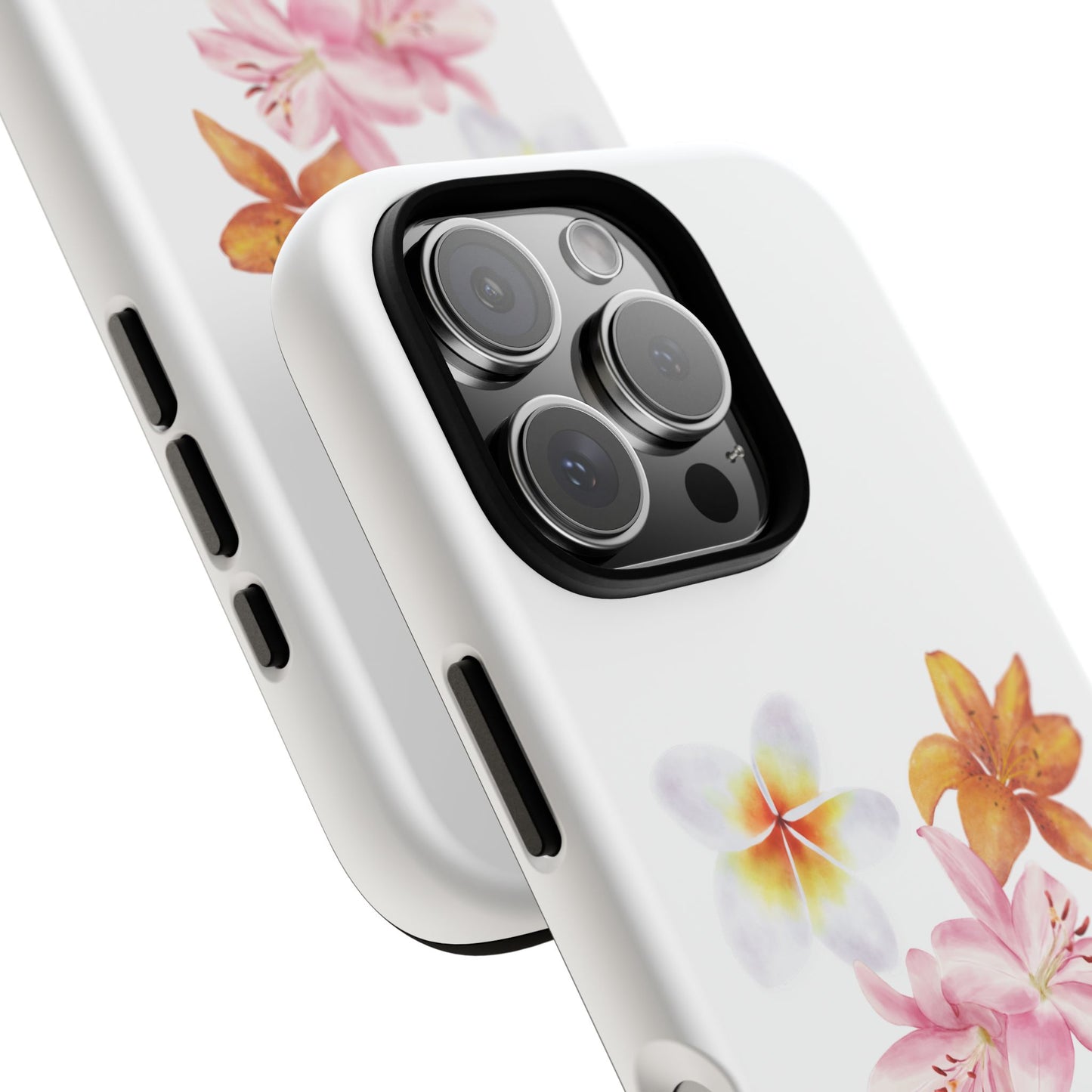 Floral Trio Tough Case — Pink & Orange Lily Phone Protector