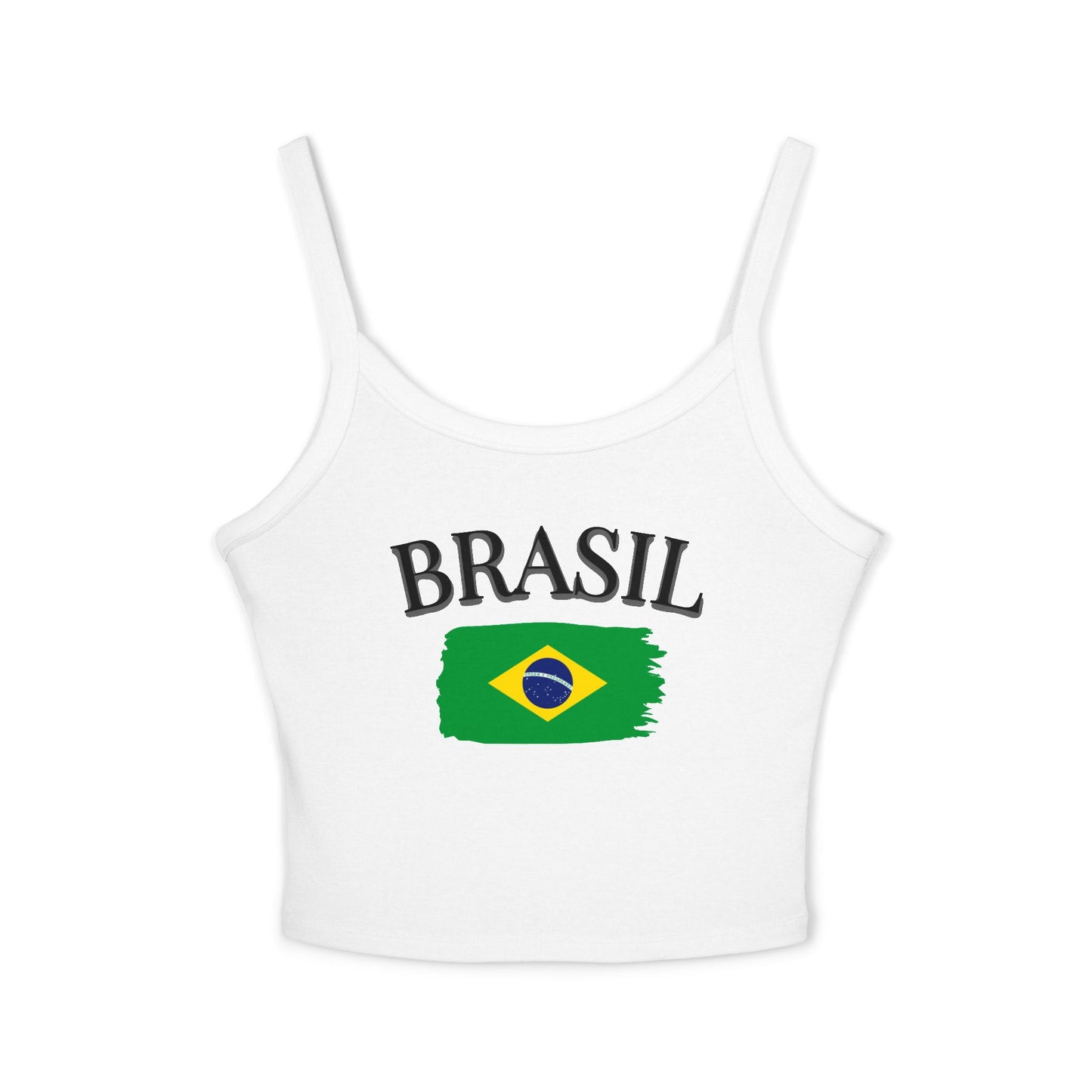 Brasil Flag Crop Tank Top — Women’s Spaghetti Strap Brazil Pride Top