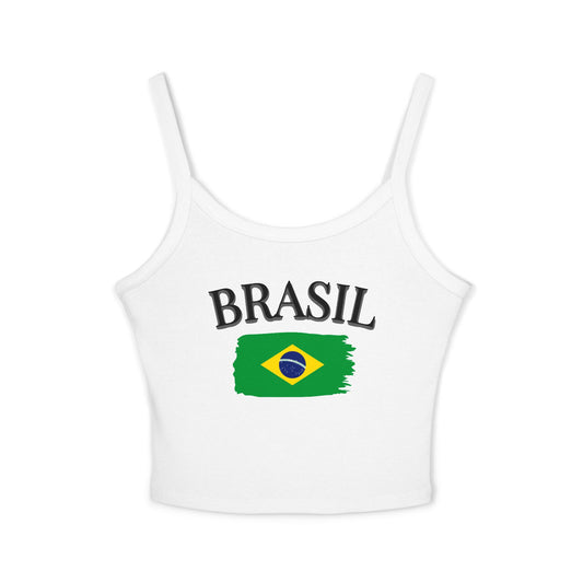 Brasil Flag Crop Tank Top — Women’s Spaghetti Strap Brazil Pride Top