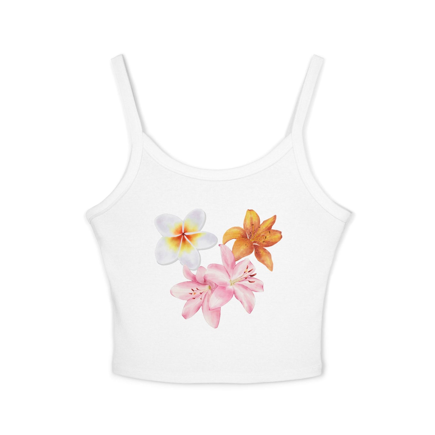 Floral Plumeria Crop Tank