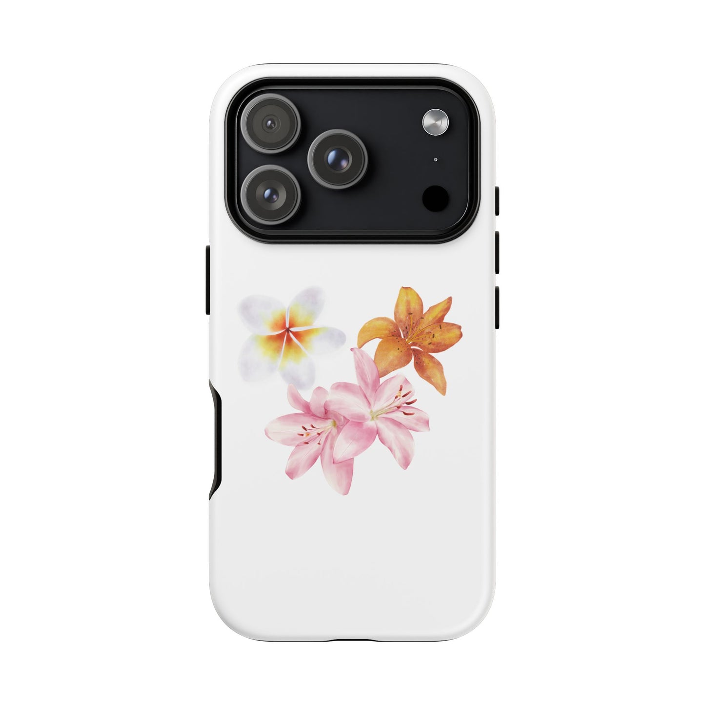 Floral Trio Tough Case — Pink & Orange Lily Phone Protector