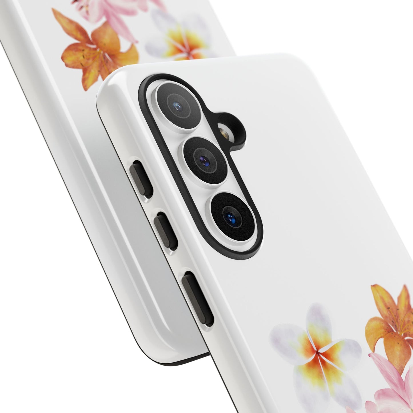 Floral Trio Tough Case — Pink & Orange Lily Phone Protector
