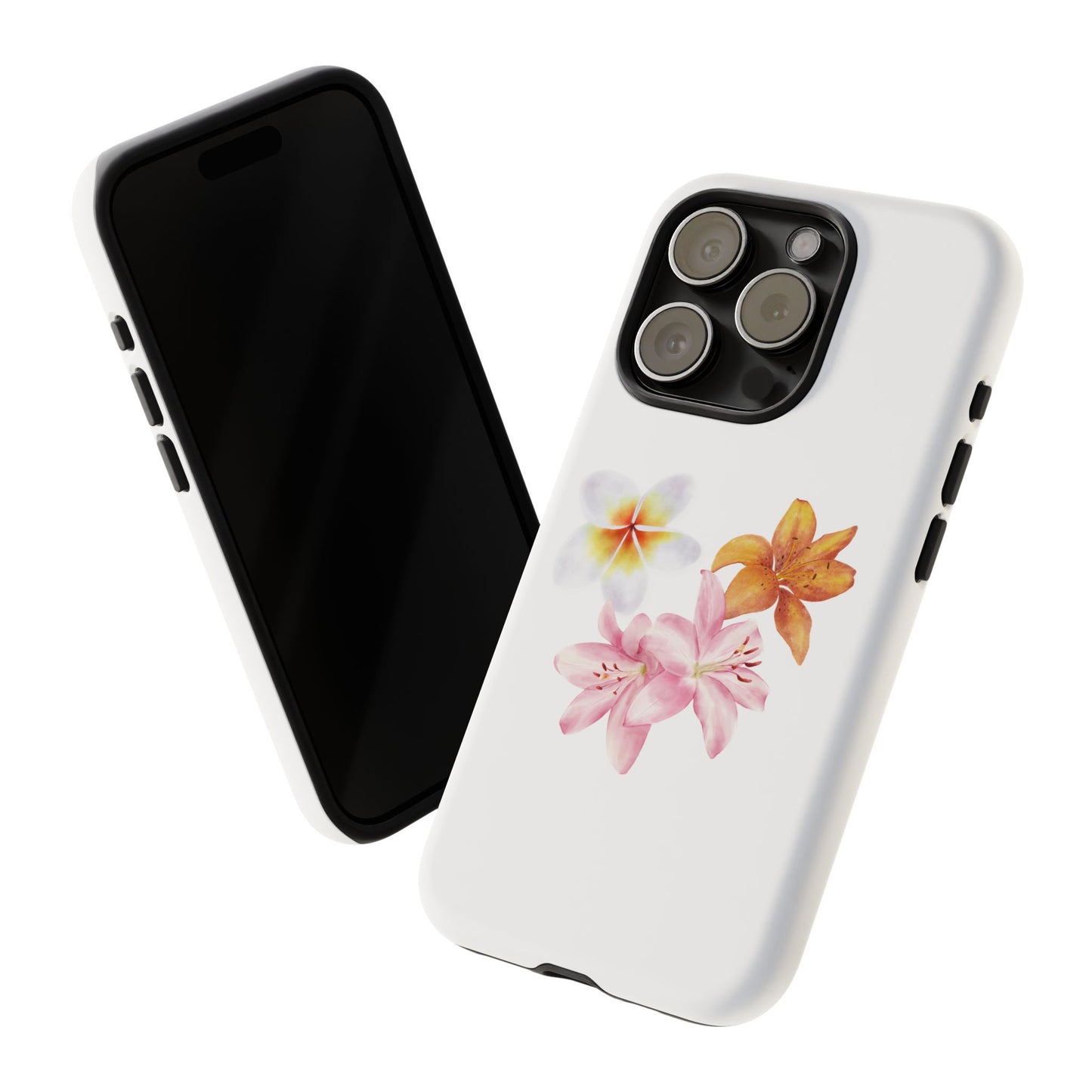 Floral Trio Tough Case — Pink & Orange Lily Phone Protector