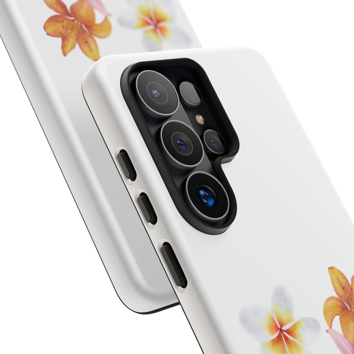 Floral Trio Tough Case — Pink & Orange Lily Phone Protector