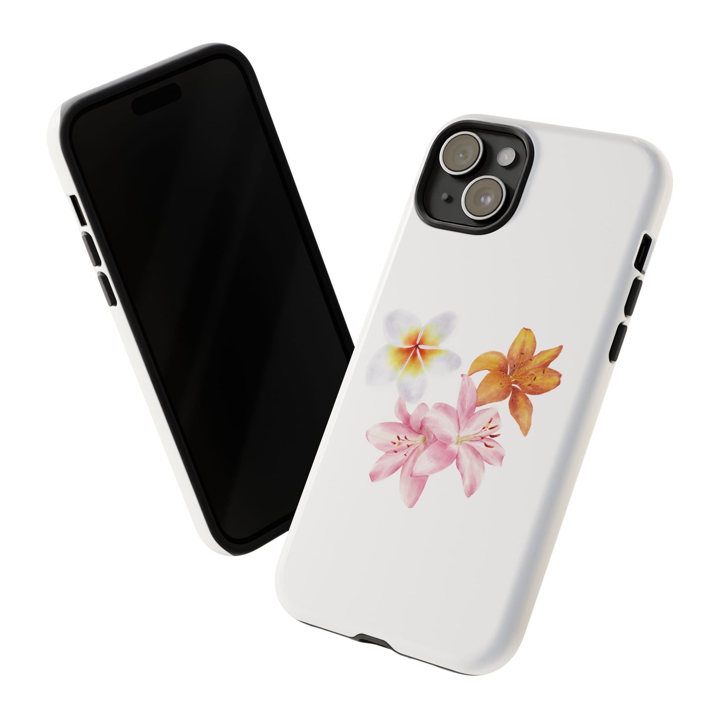 Floral Trio Tough Case — Pink & Orange Lily Phone Protector