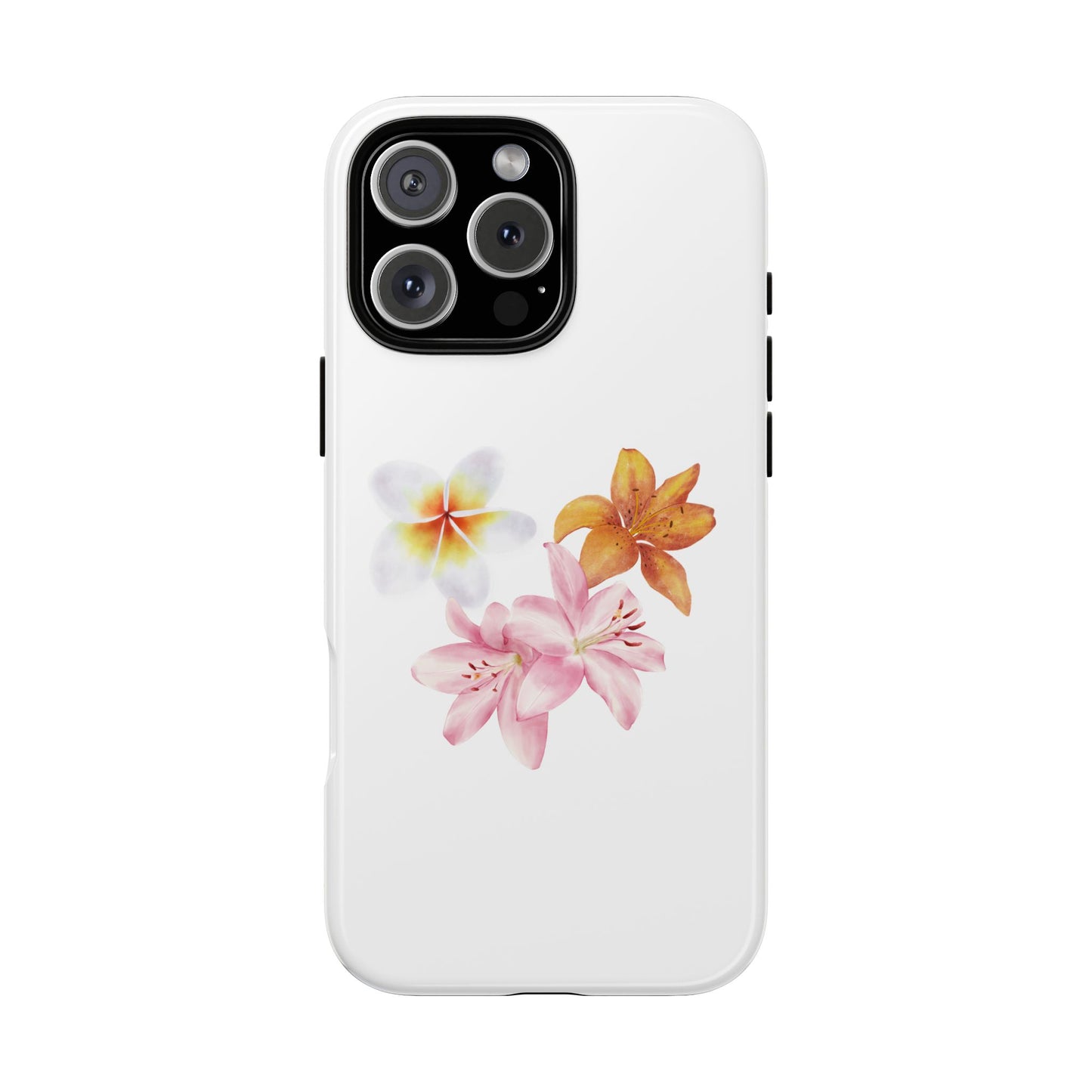 Floral Trio Tough Case — Pink & Orange Lily Phone Protector