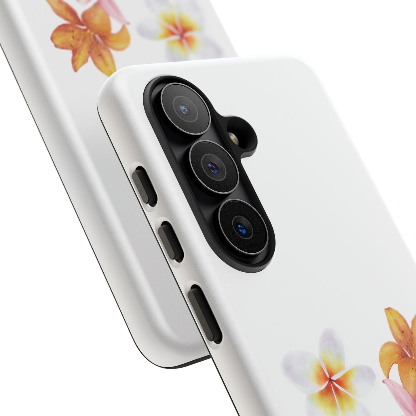 Floral Trio Tough Case — Pink & Orange Lily Phone Protector