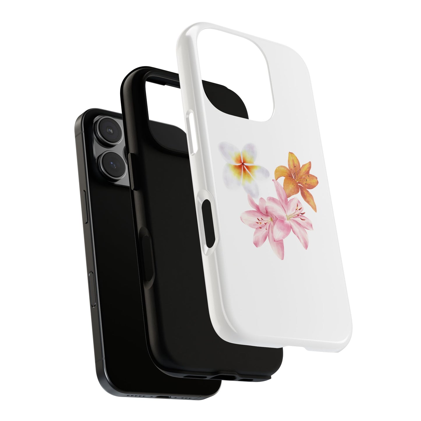 Floral Trio Tough Case — Pink & Orange Lily Phone Protector