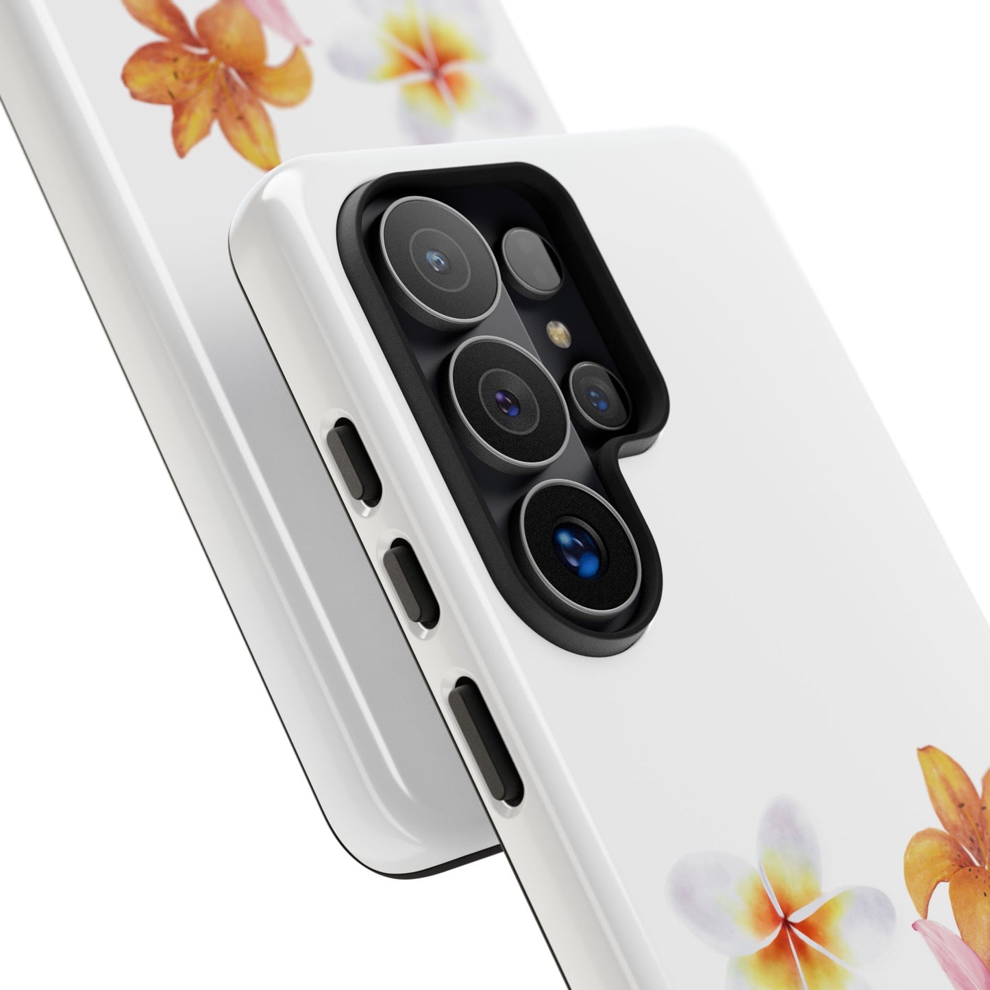 Floral Trio Tough Case — Pink & Orange Lily Phone Protector