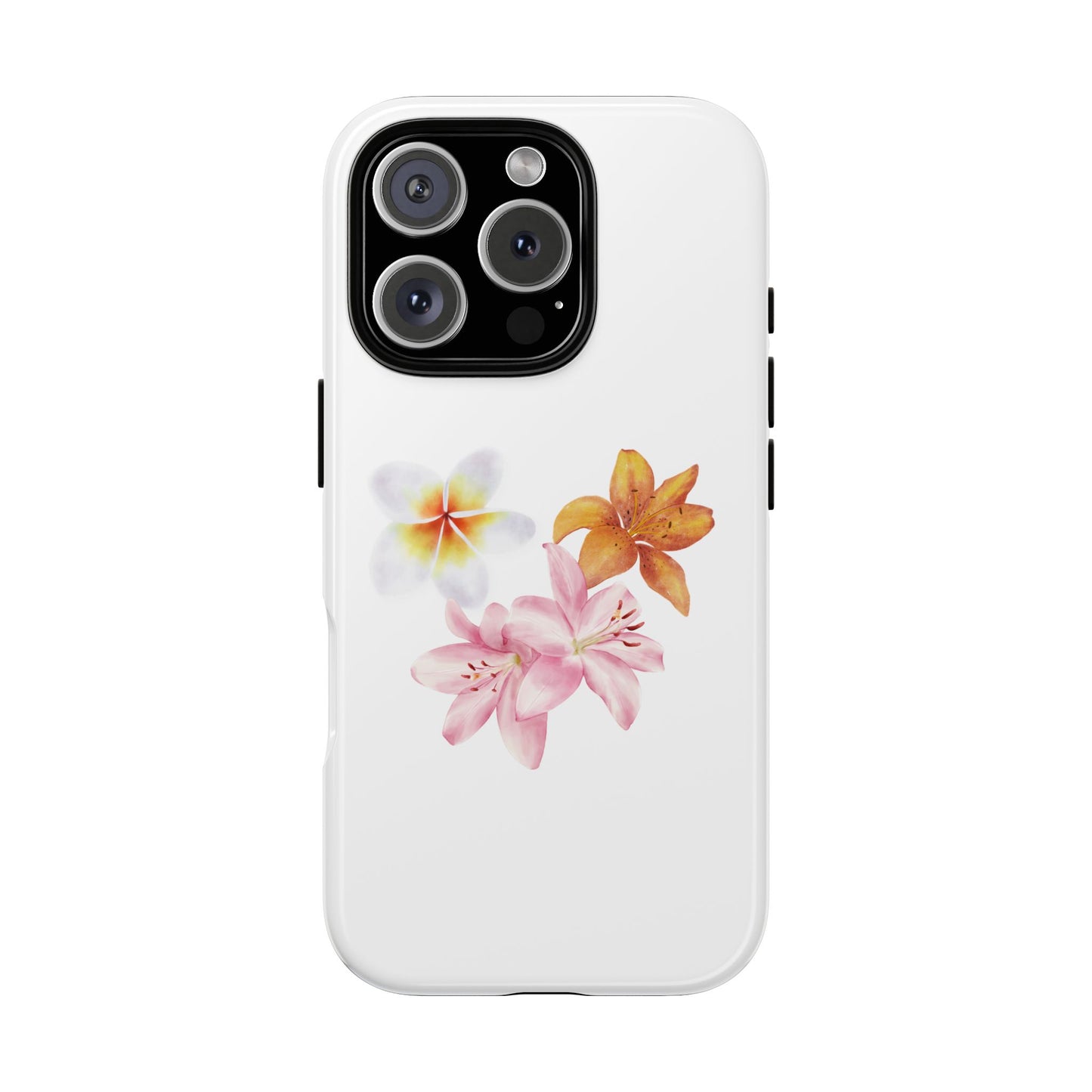 Floral Trio Tough Case — Pink & Orange Lily Phone Protector