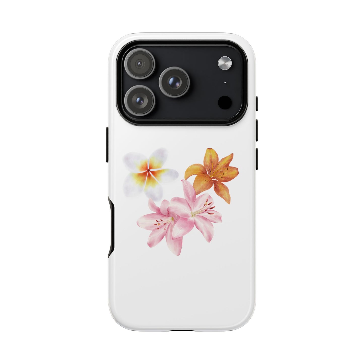 Floral Trio Tough Case — Pink & Orange Lily Phone Protector