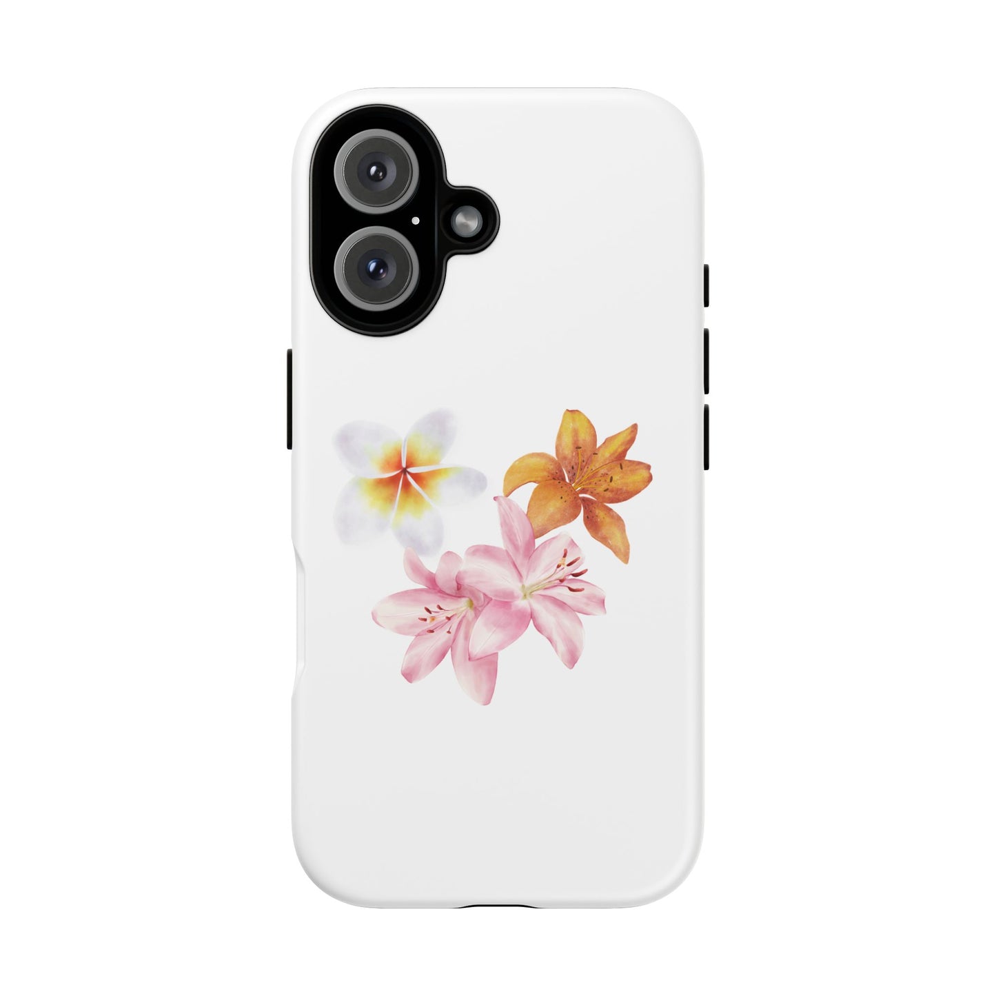 Floral Trio Tough Case — Pink & Orange Lily Phone Protector