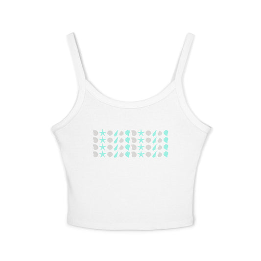 Minimal Seashell Rows Women's Spaghetti Strap Tank Top