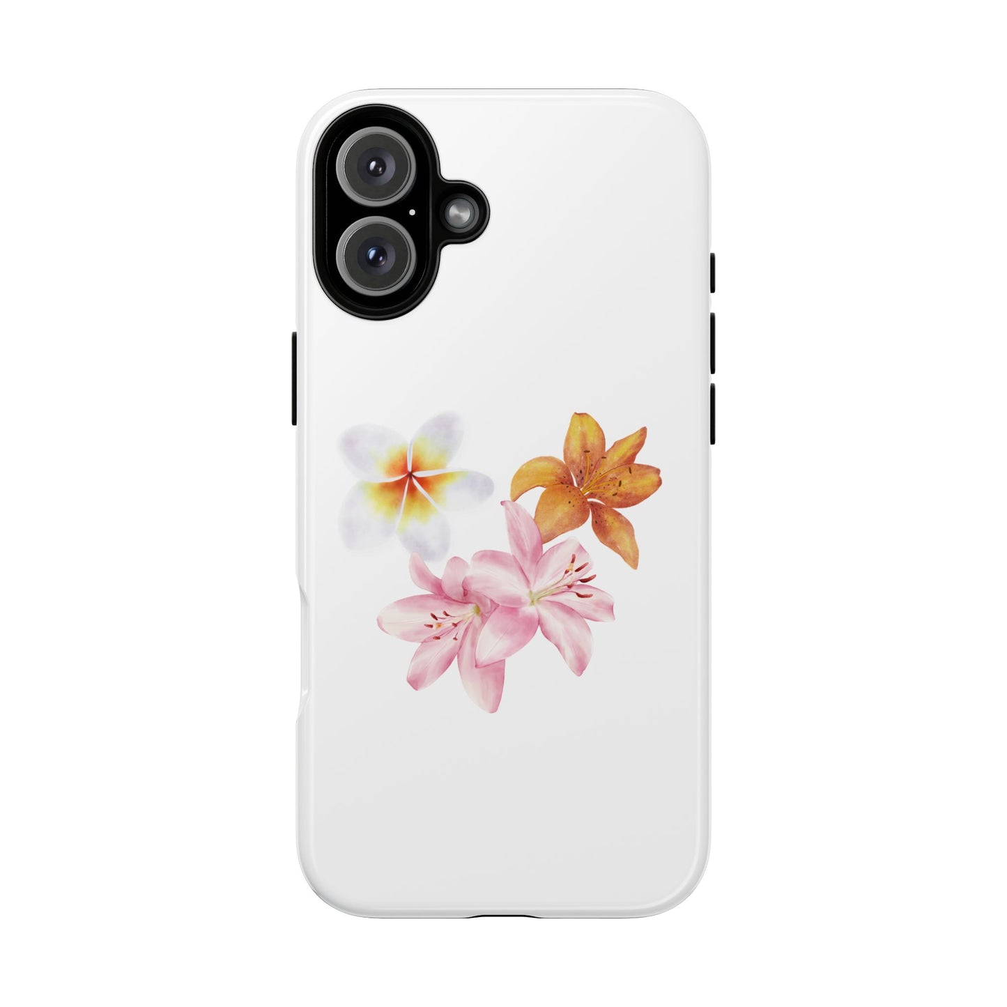 Floral Trio Tough Case — Pink & Orange Lily Phone Protector