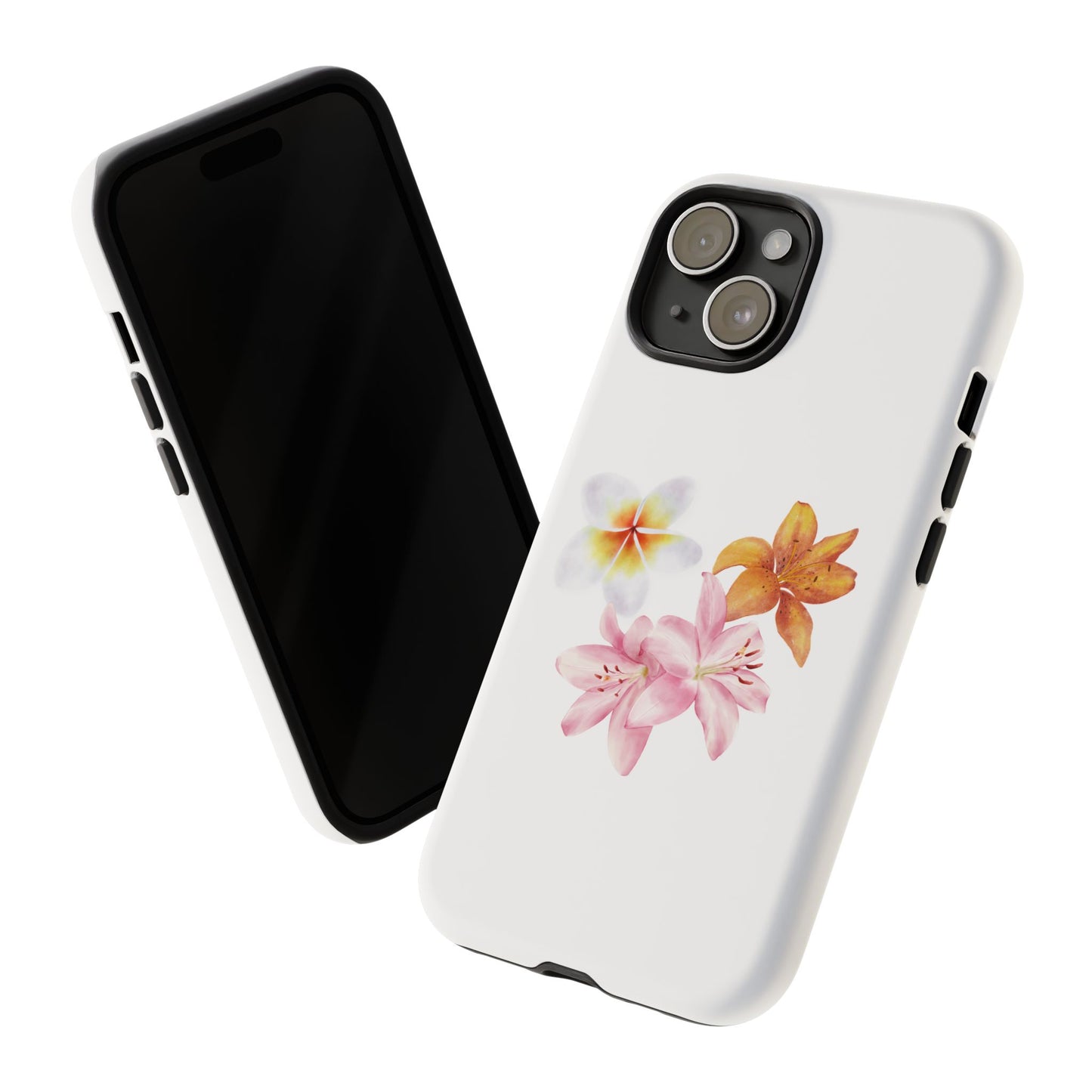 Floral Trio Tough Case — Pink & Orange Lily Phone Protector