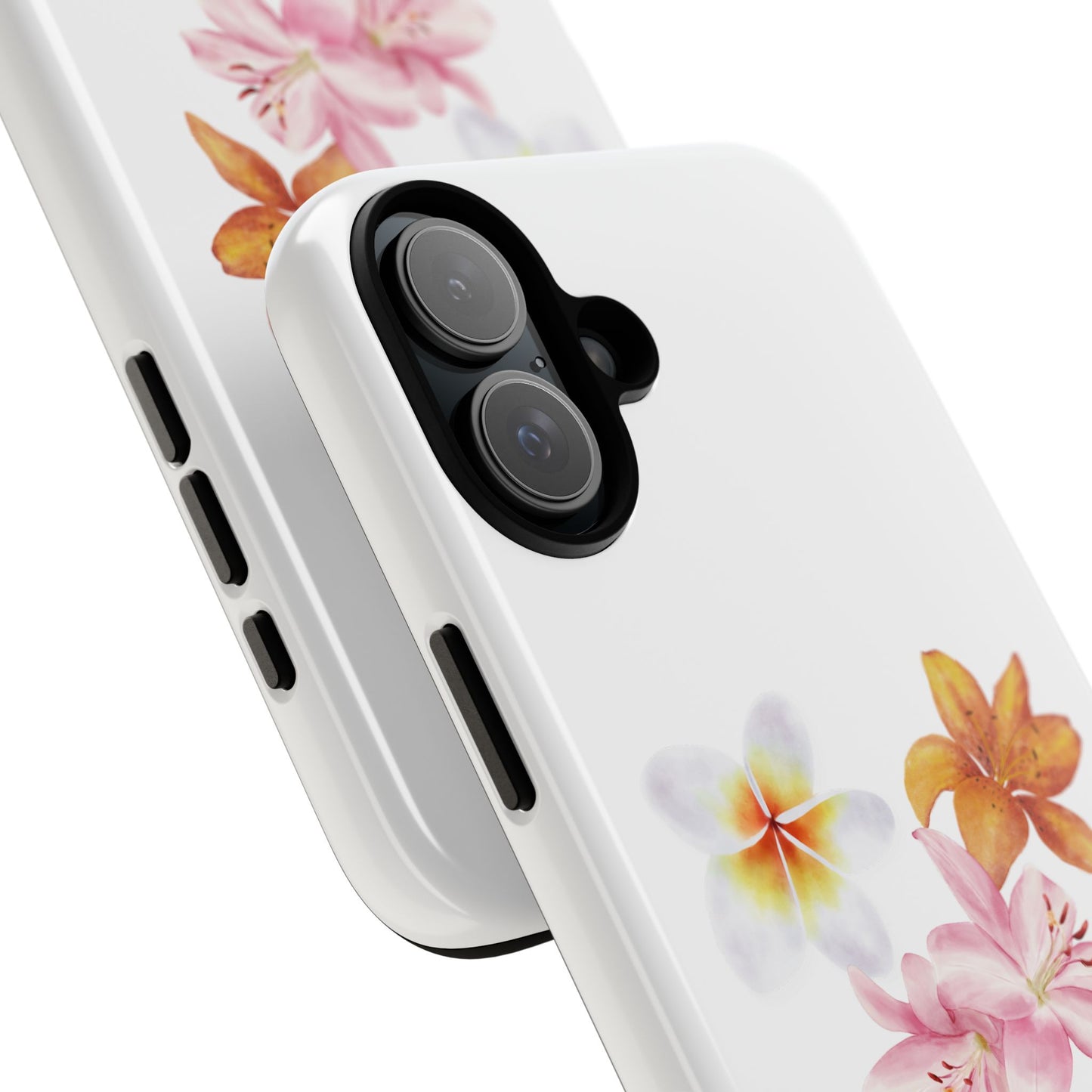 Floral Trio Tough Case — Pink & Orange Lily Phone Protector