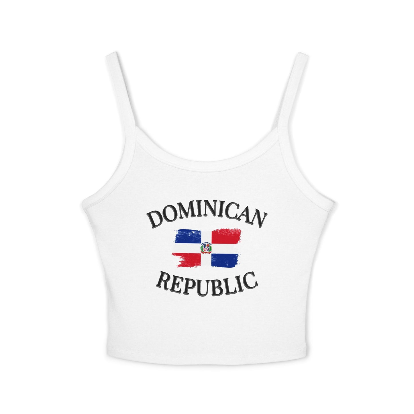 Dominican Republic Flag Crop Tank Top – Women's Spaghetti Strap Top