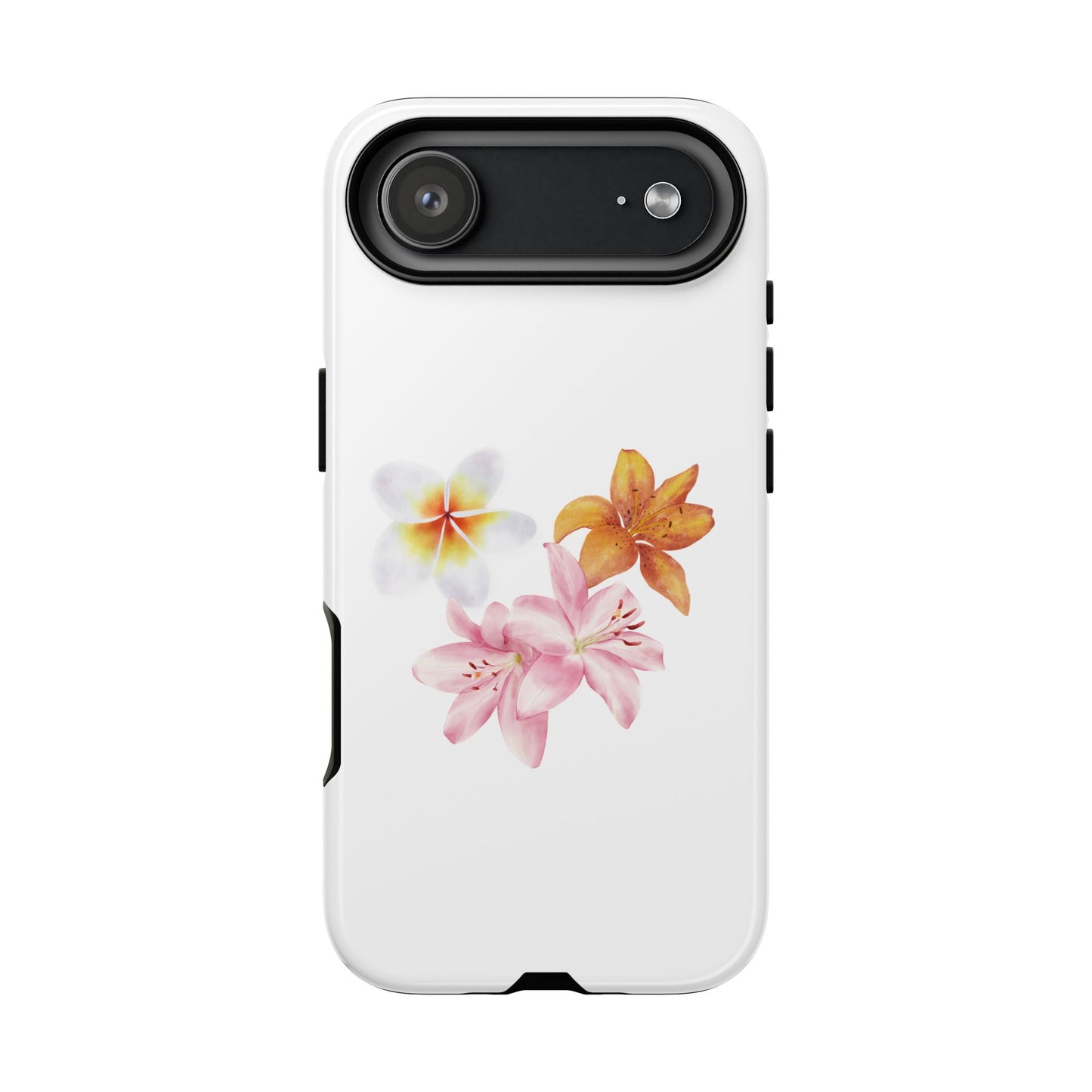 Floral Trio Tough Case — Pink & Orange Lily Phone Protector
