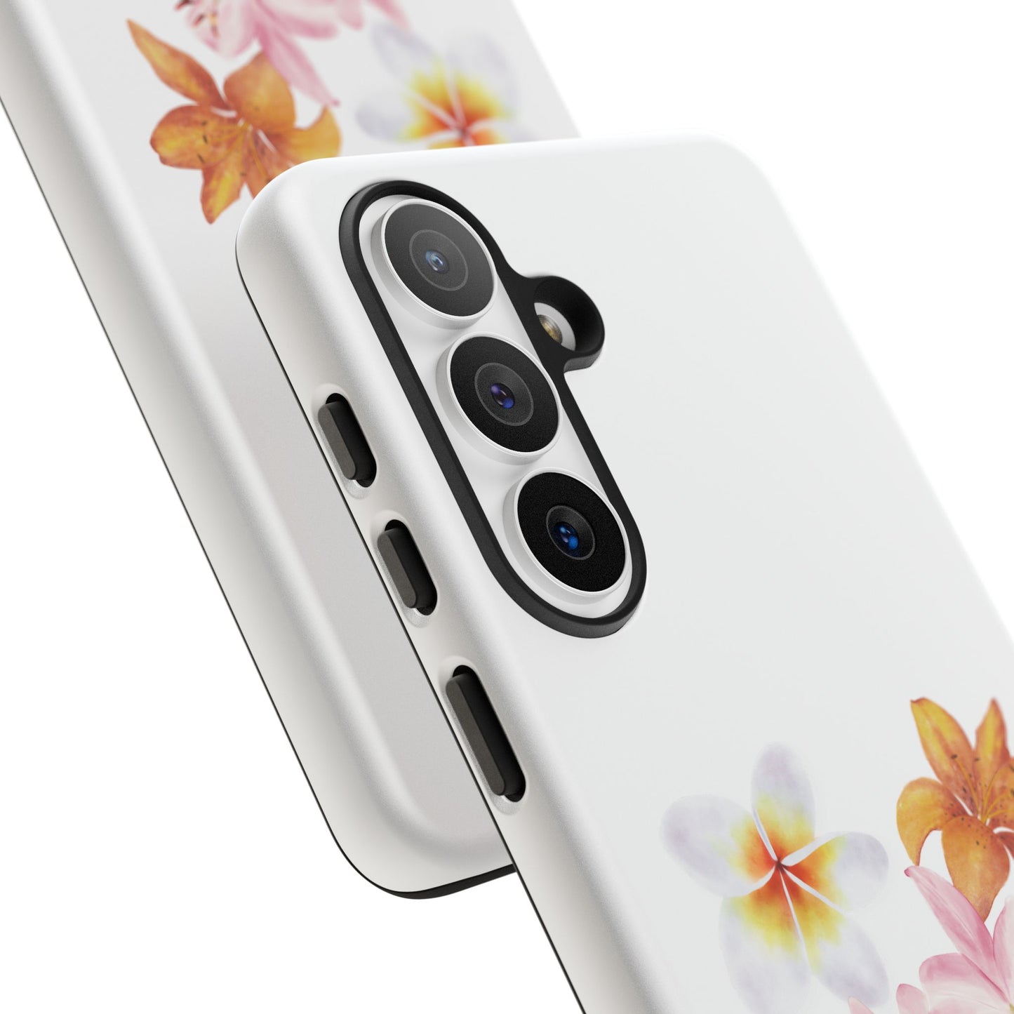 Floral Trio Tough Case — Pink & Orange Lily Phone Protector