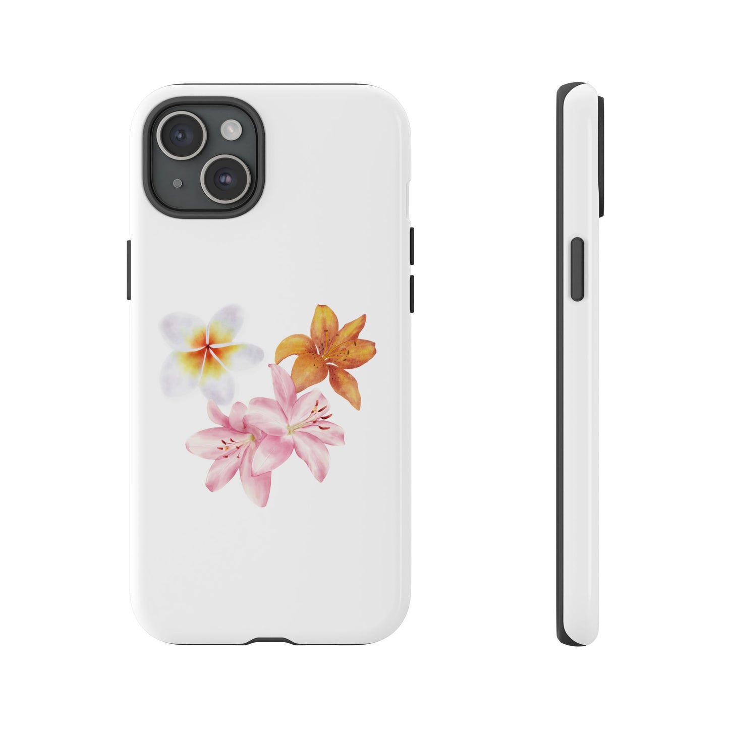 Floral Trio Tough Case — Pink & Orange Lily Phone Protector