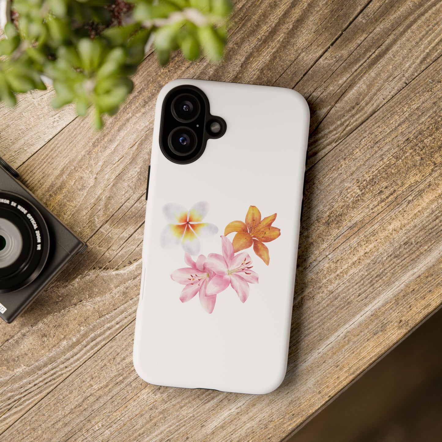 Floral Trio Tough Case — Pink & Orange Lily Phone Protector