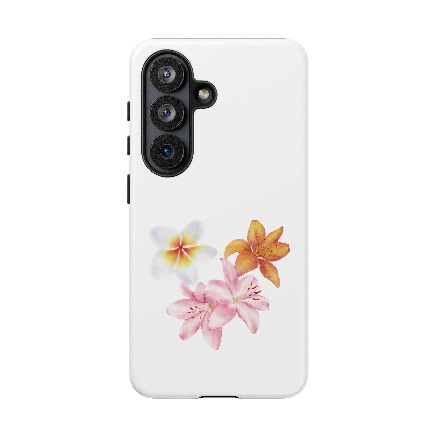 Floral Trio Tough Case — Pink & Orange Lily Phone Protector