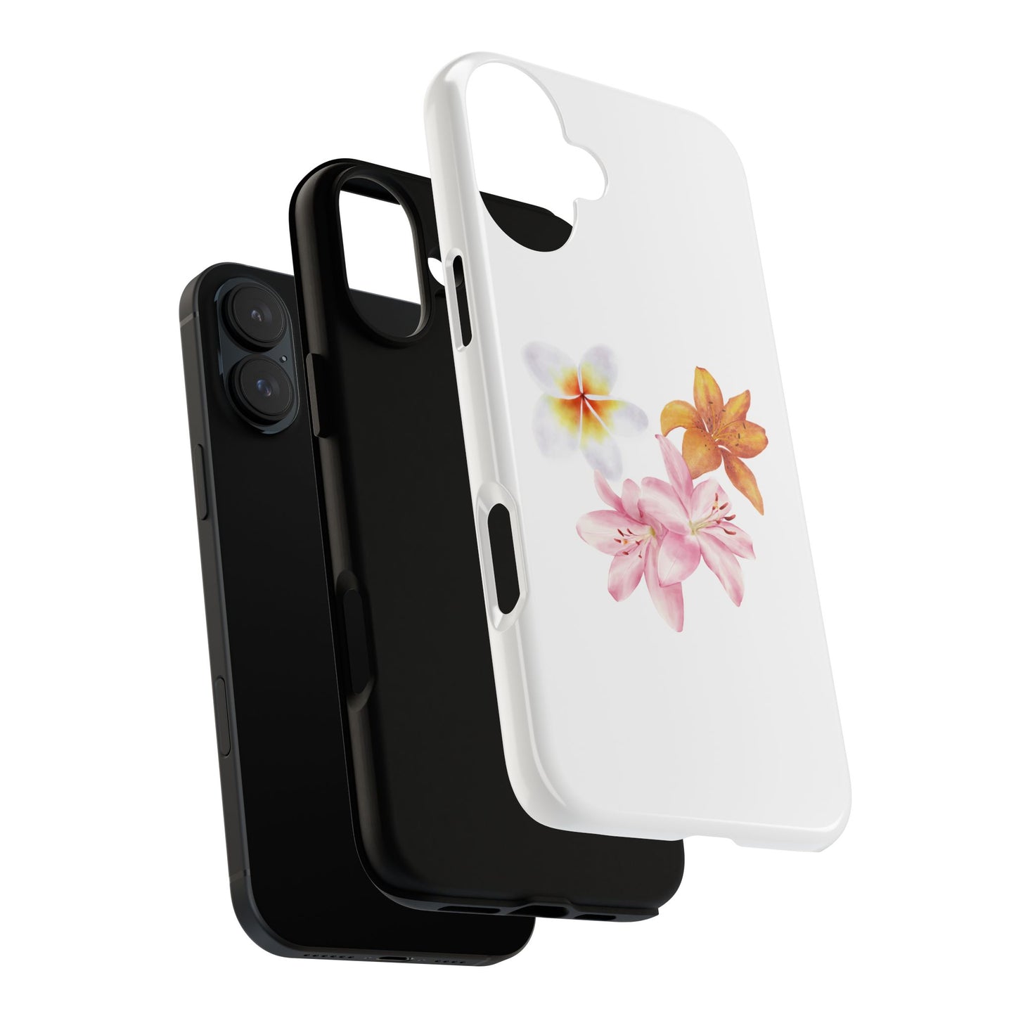 Floral Trio Tough Case — Pink & Orange Lily Phone Protector