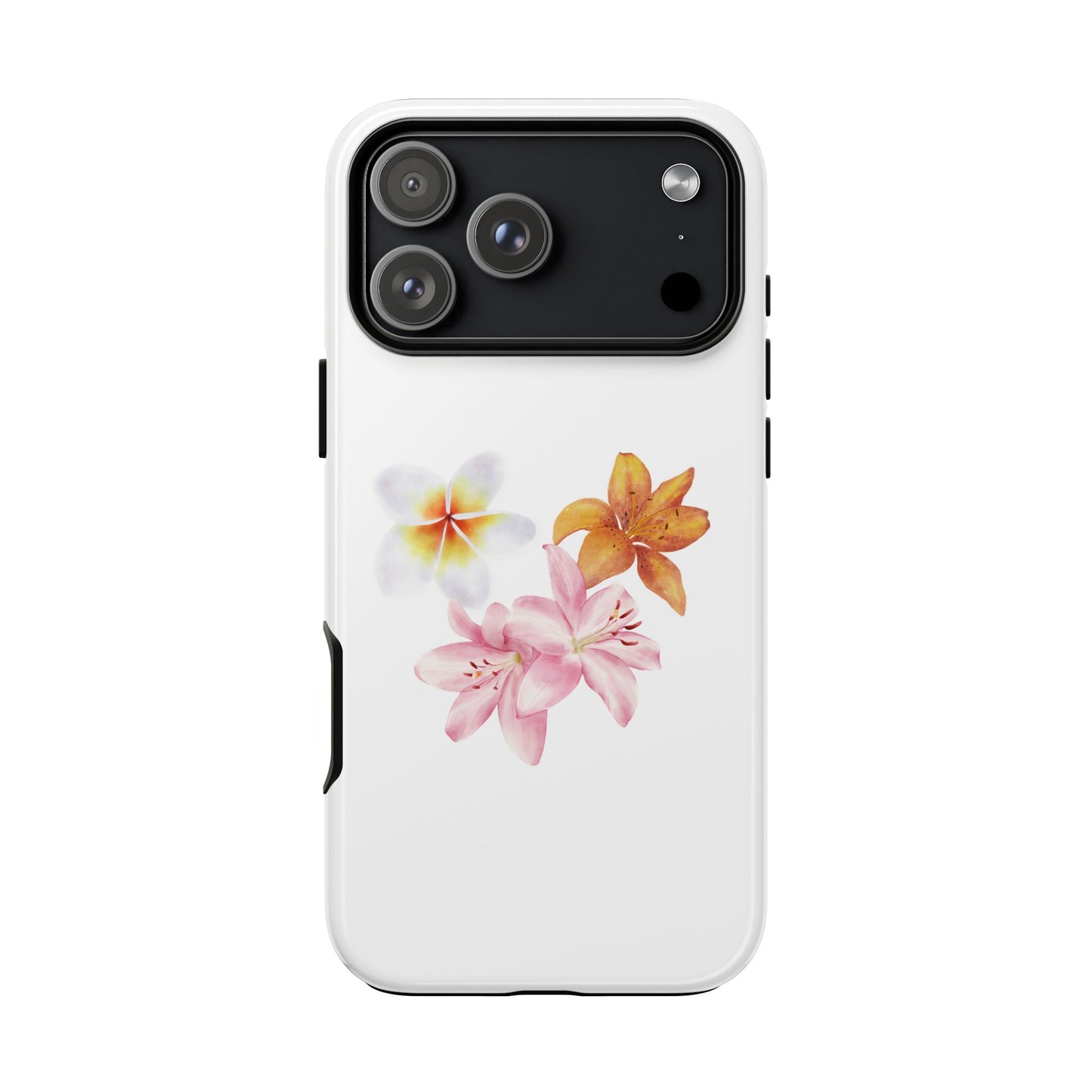 Floral Trio Tough Case — Pink & Orange Lily Phone Protector