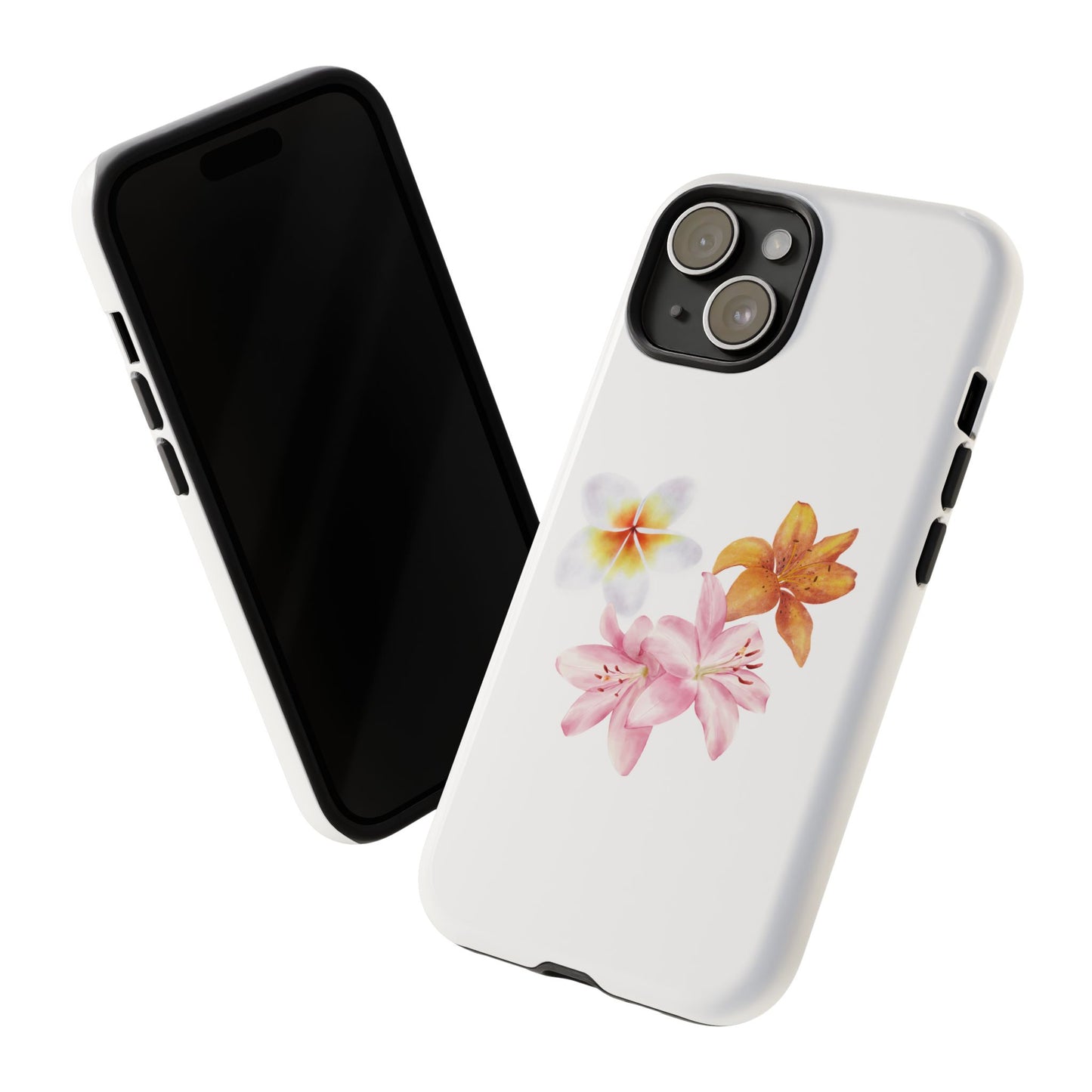 Floral Trio Tough Case — Pink & Orange Lily Phone Protector