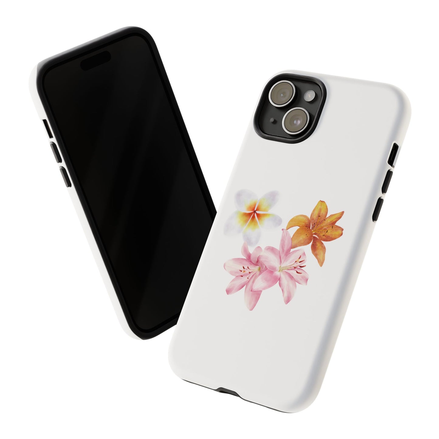 Floral Trio Tough Case — Pink & Orange Lily Phone Protector
