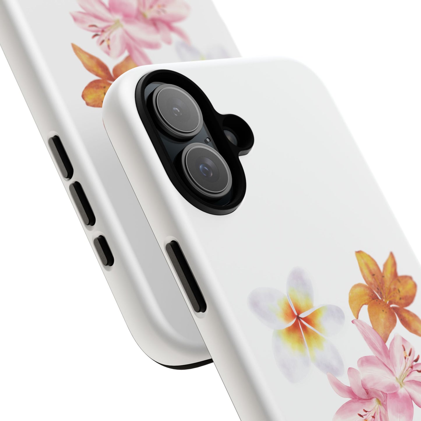 Floral Trio Tough Case — Pink & Orange Lily Phone Protector