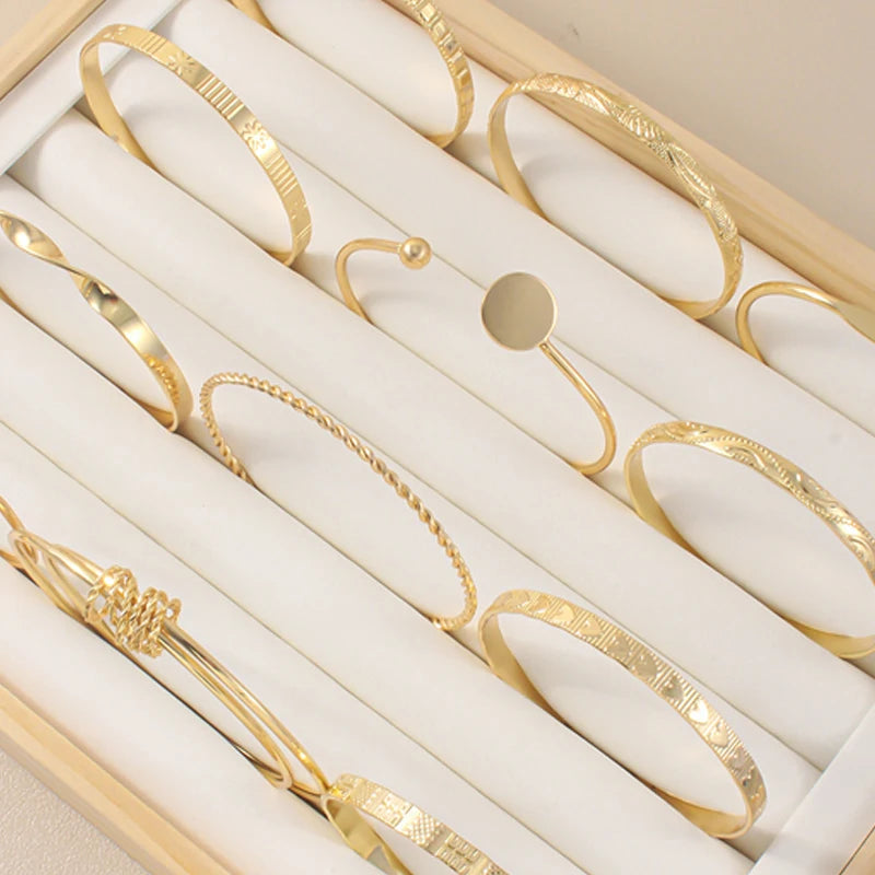 Golden Glow 12-Piece Bangle Set