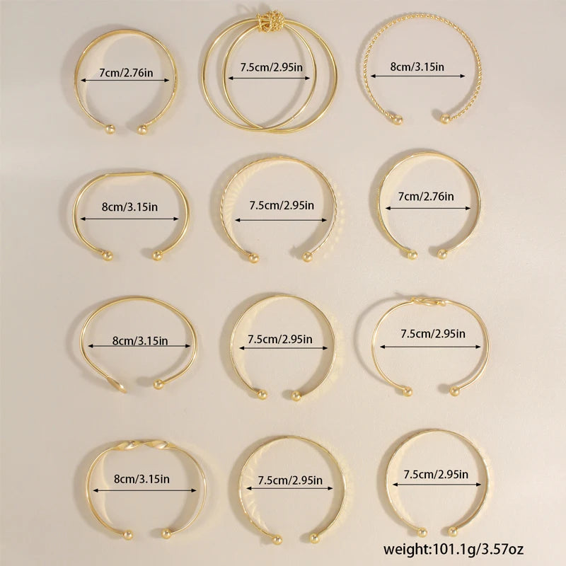 Golden Glow 12-Piece Bangle Set