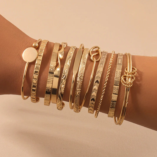 Golden Glow 12-Piece Bangle Set