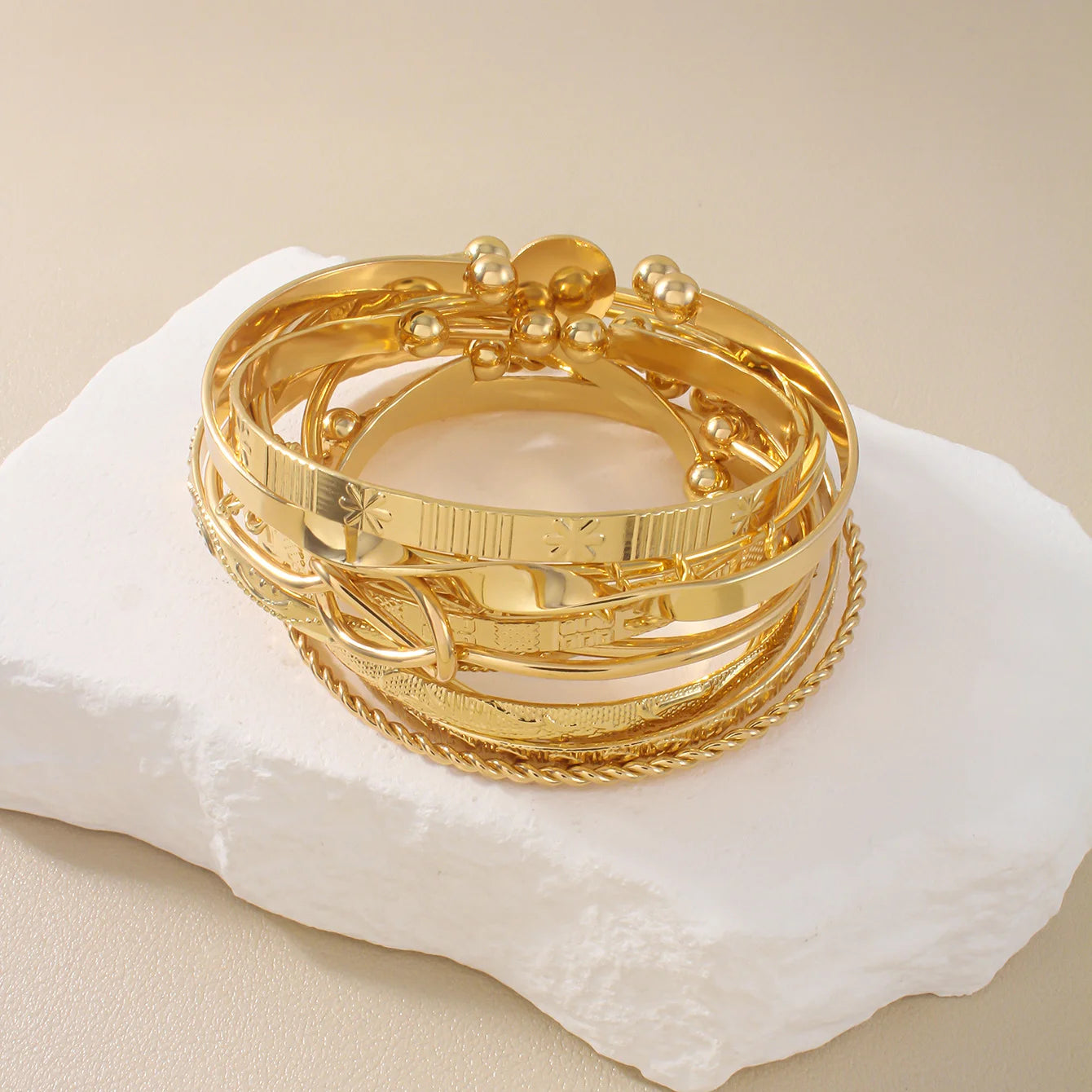 Golden Glow 12-Piece Bangle Set